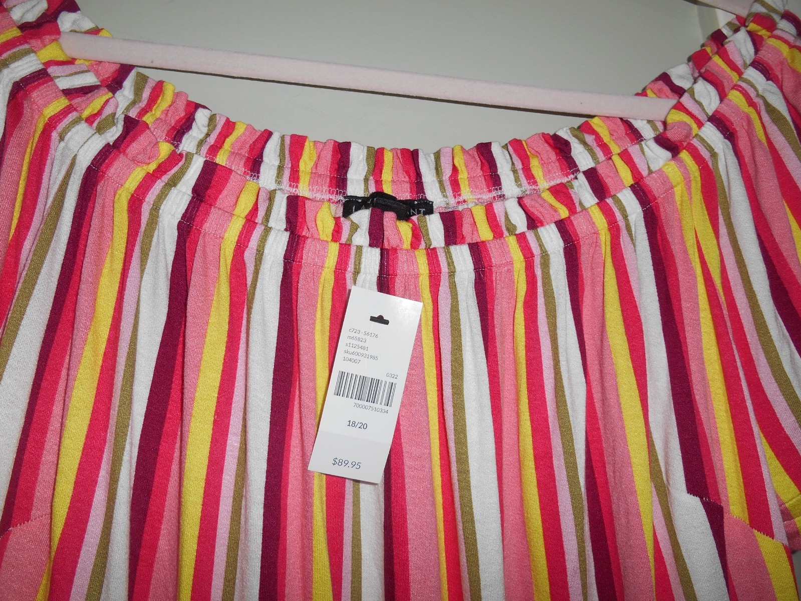 Lane Bryant Women’s Convertible Off The Shoulder Midi Striped Dress Size18/20
