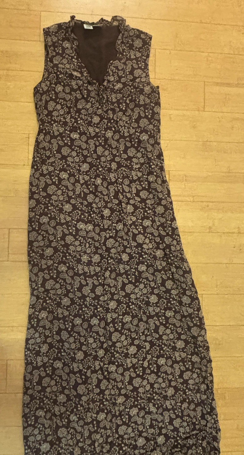 DKNY Classic Maxi dress Floral Brown And beige sleeveless Size 4