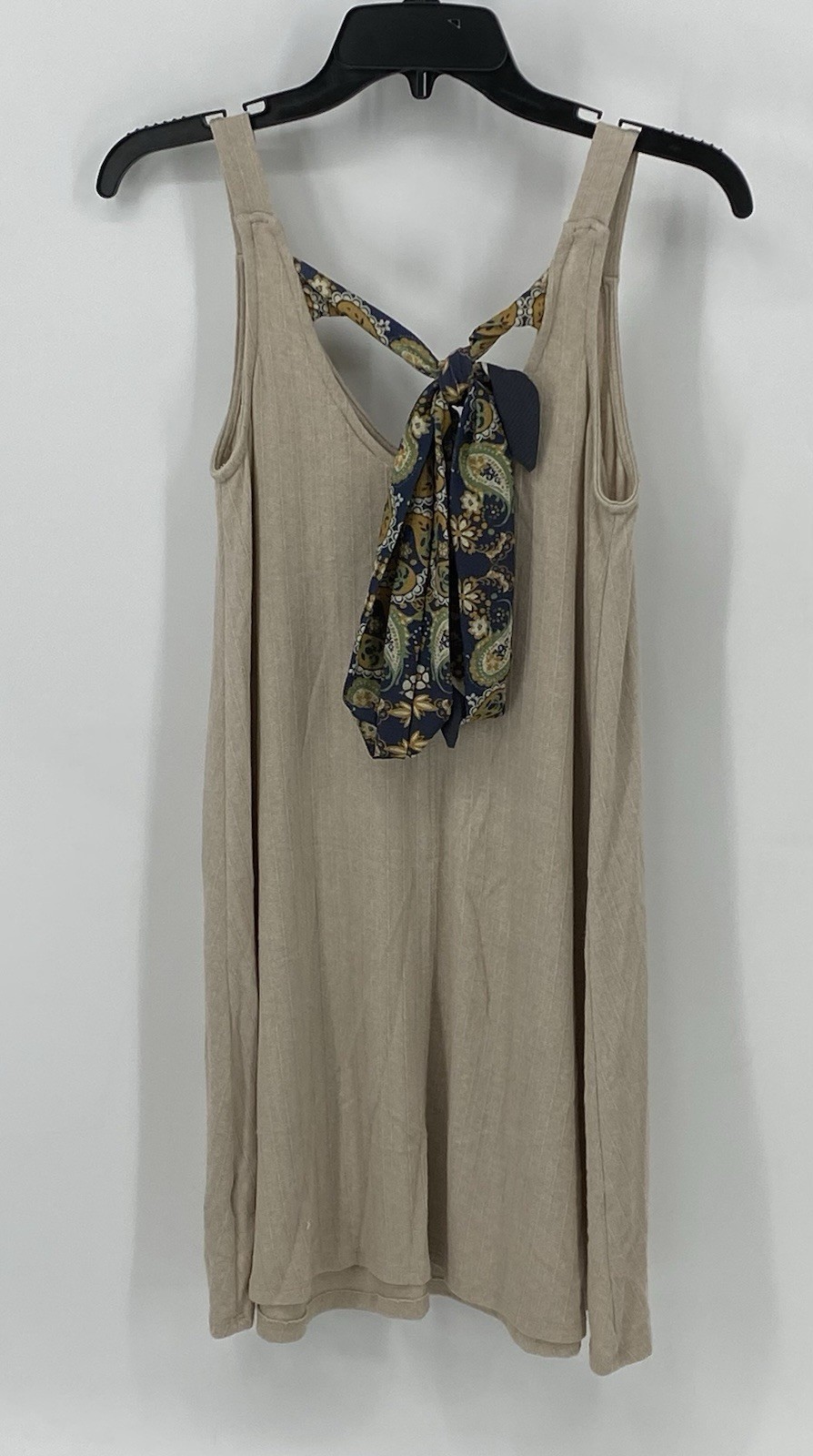 blu pepper Preowned Womens Beige tunic tank dress accent Tie Accent Size Small