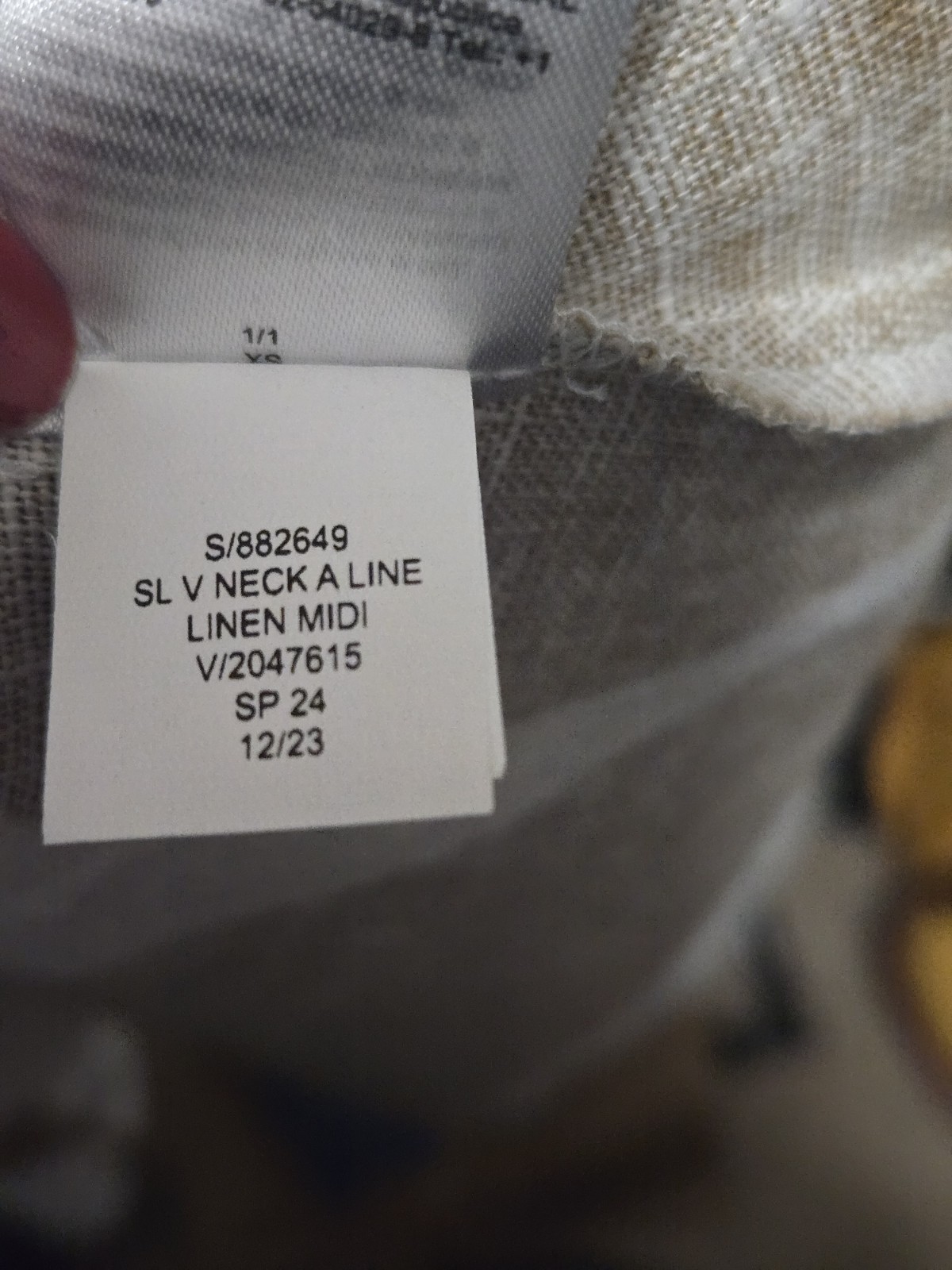 Banana Republic Monogram V Neck A Line Linen Midi Dress Summer XS NWOT Chic