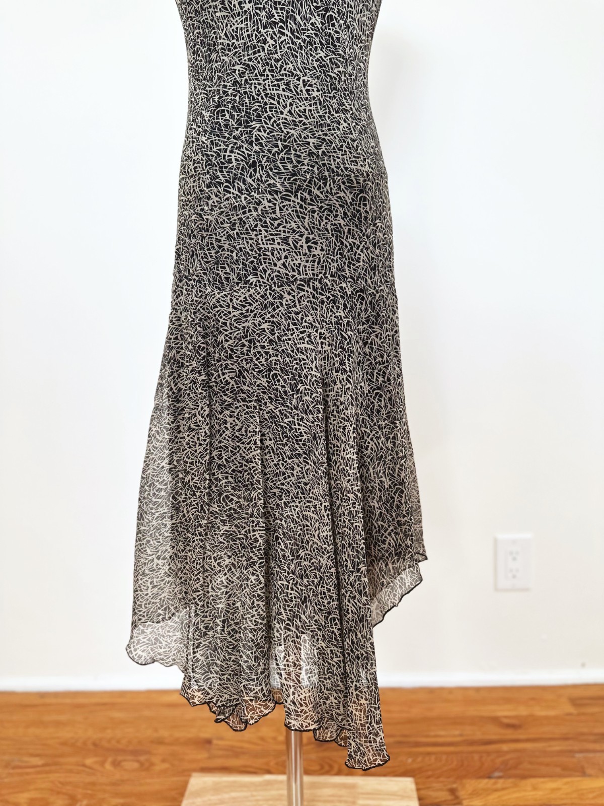 Jonathan Martin 100% Silk Slip Dress Size 8 Fairy Grunge Asymmetrical Bias Y2K