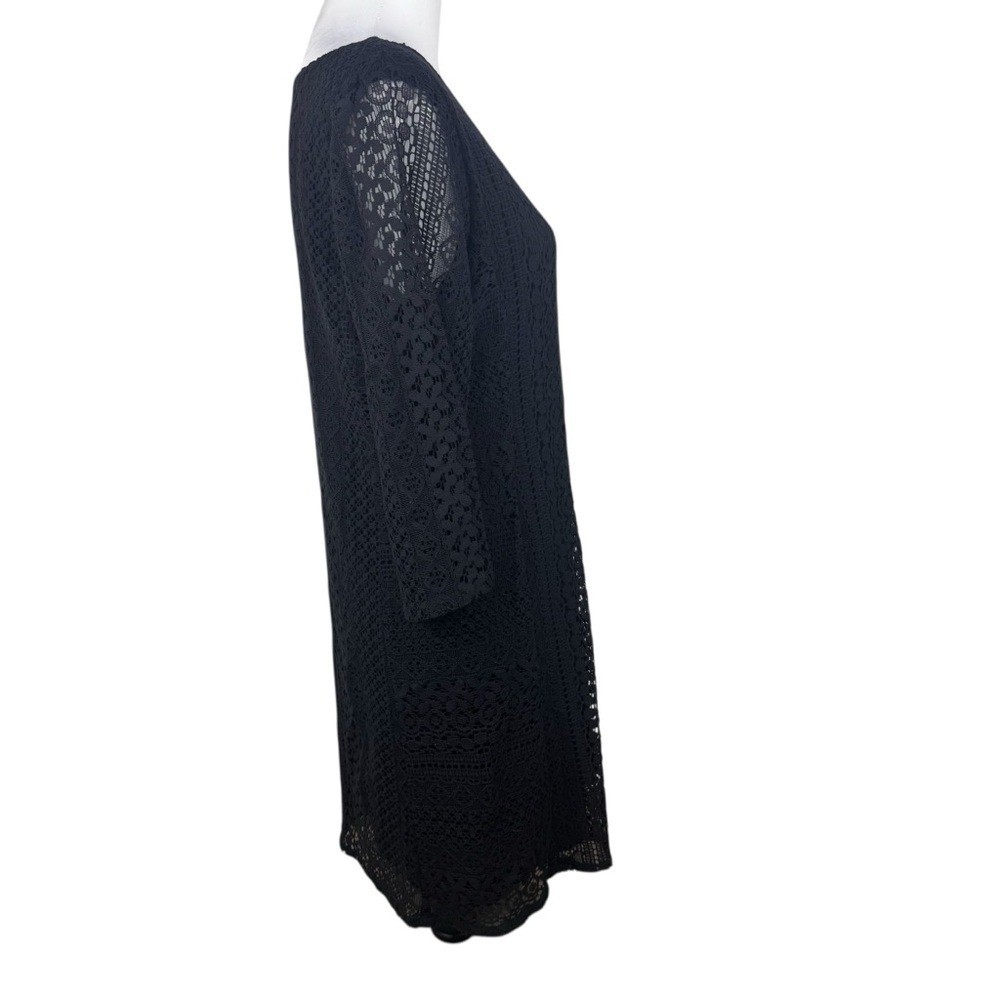NWT Michael Stars Kaylay Lace Panel Black Dress Size Large