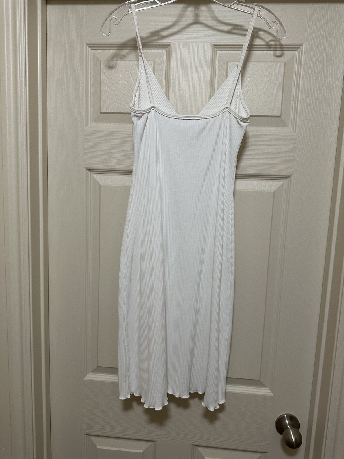Morgan de Toi Small Cream Color Non Adjustable Spaghetti Strap Dress