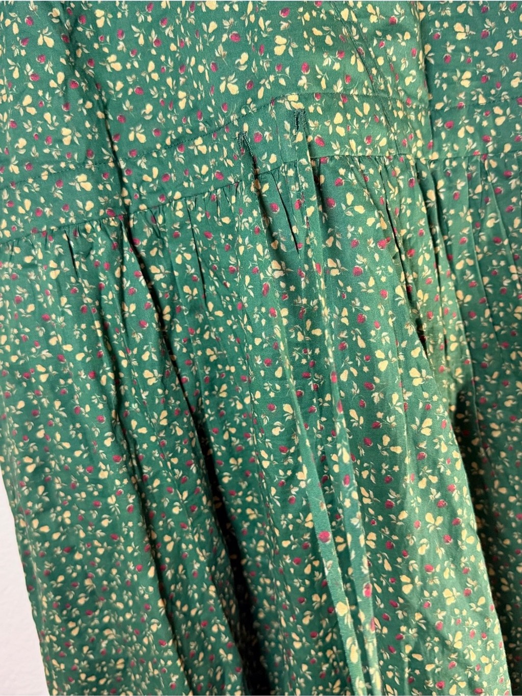 Christy Dawn Forest Green Floral Wrap Midi Dress