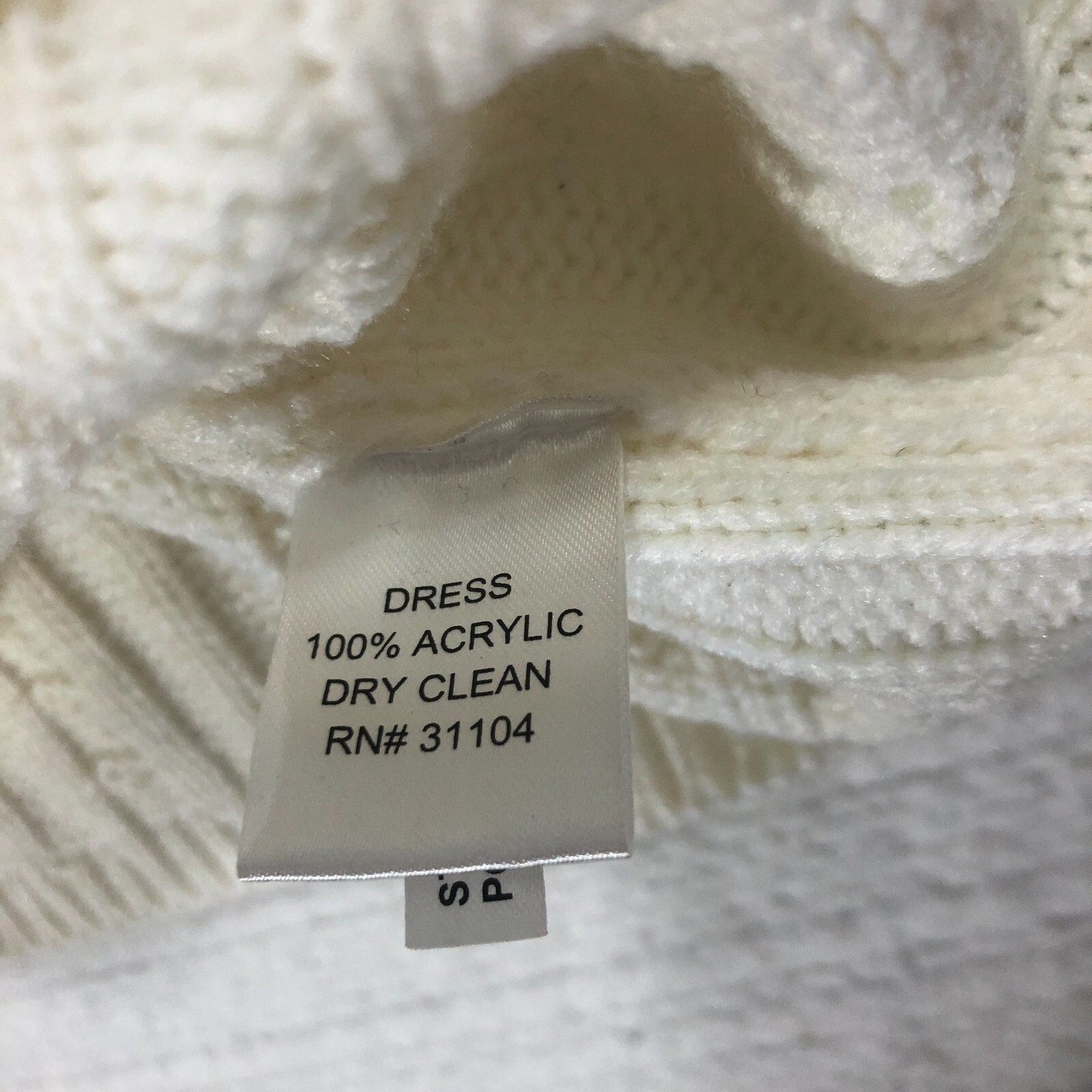 New Directions Cream Cable Knit Pom Pom Bobble Sweater Dress Small Ivory Mini