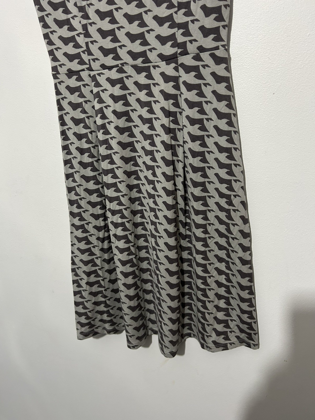 Boden Size 6 Ledbury Dove Print Bird Grey Jersey Dress Twee Events