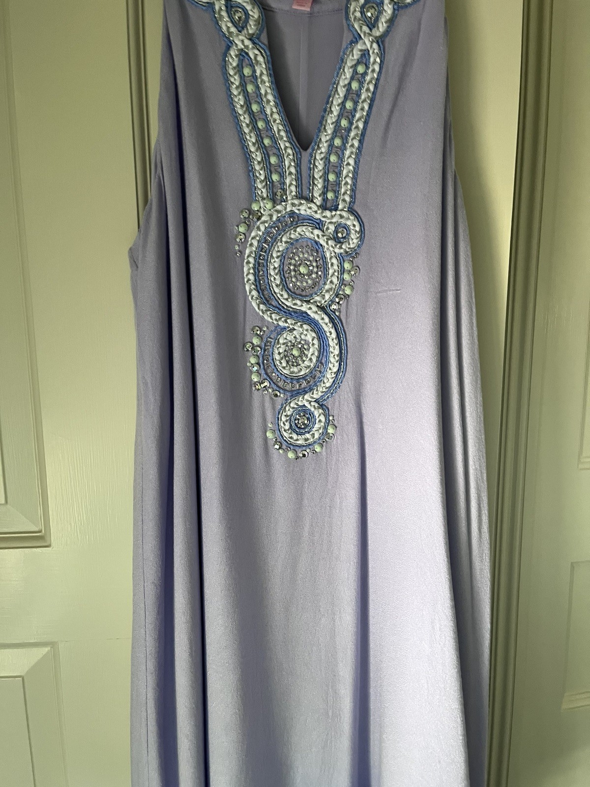 Lilly Pulitzer Valli Soft Shift Dress size Large in Light Lilac Verbena Beaded