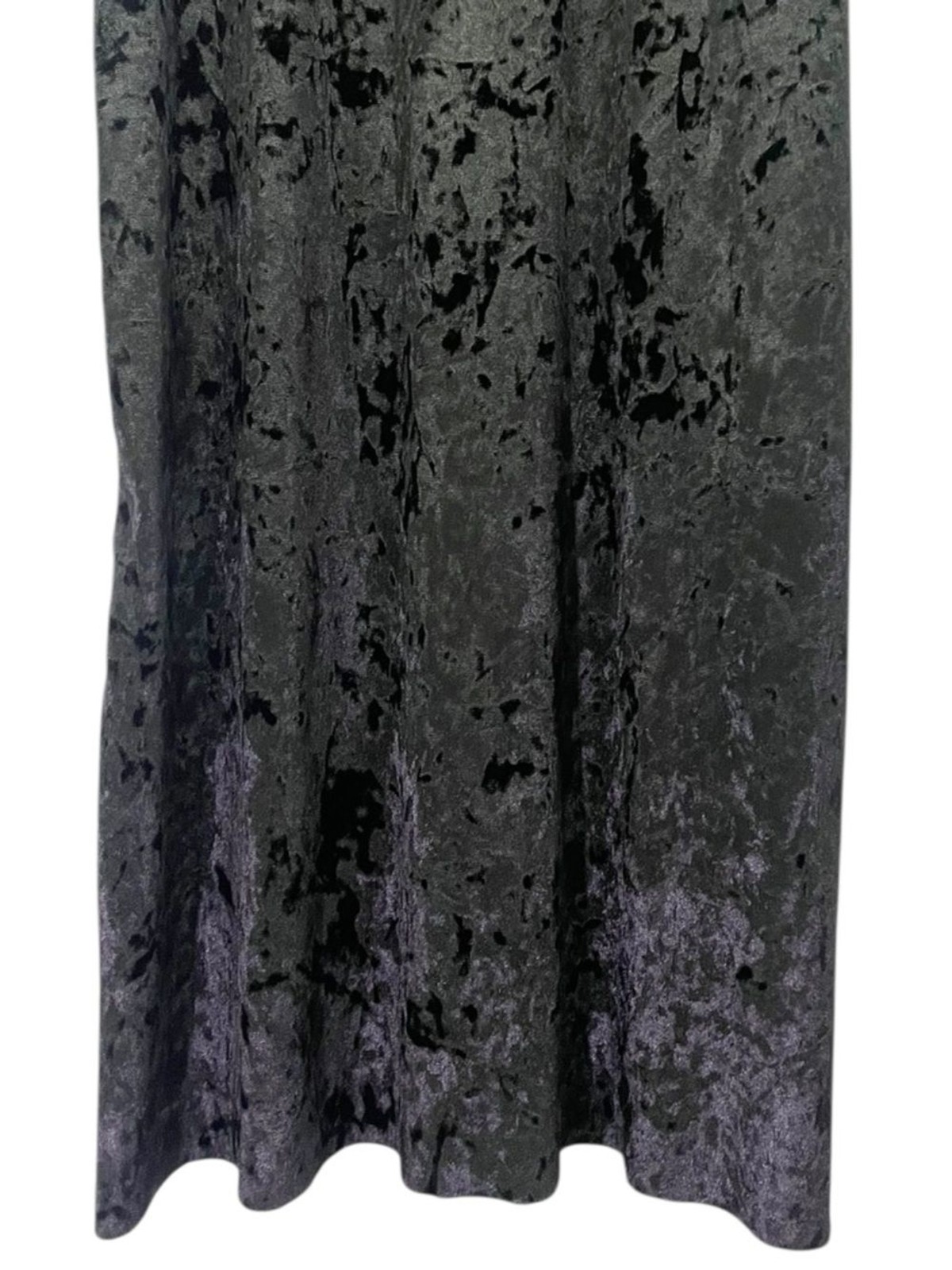 Double Zero Black Crushed Velvet Slip Dress Midi Spaghetti Strap Y2K Size Large
