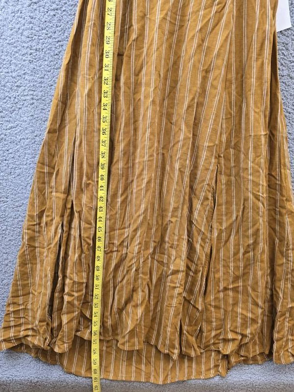1.STATE Linen Blend Printed Twist-Front Sleeveless Maxi Dress Womens L Sunflower
