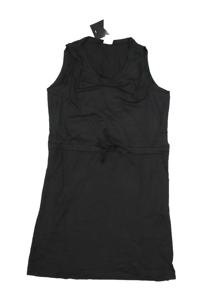 Jack & Missy Womens Black Sleeveless Stretch Napa Drawstring Waist Dress M