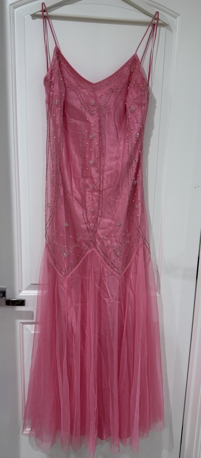Dave & Johnny Prom Pink Formal Party Dress Beaded Bollywood Size 11/12 Fairy
