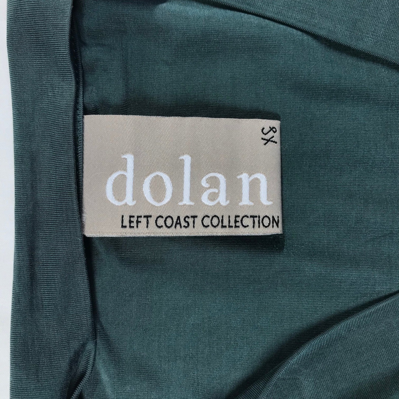 Dolan Left Coast Collection Green Cupro V-Neck Shift Dress Pockets XS 17932P