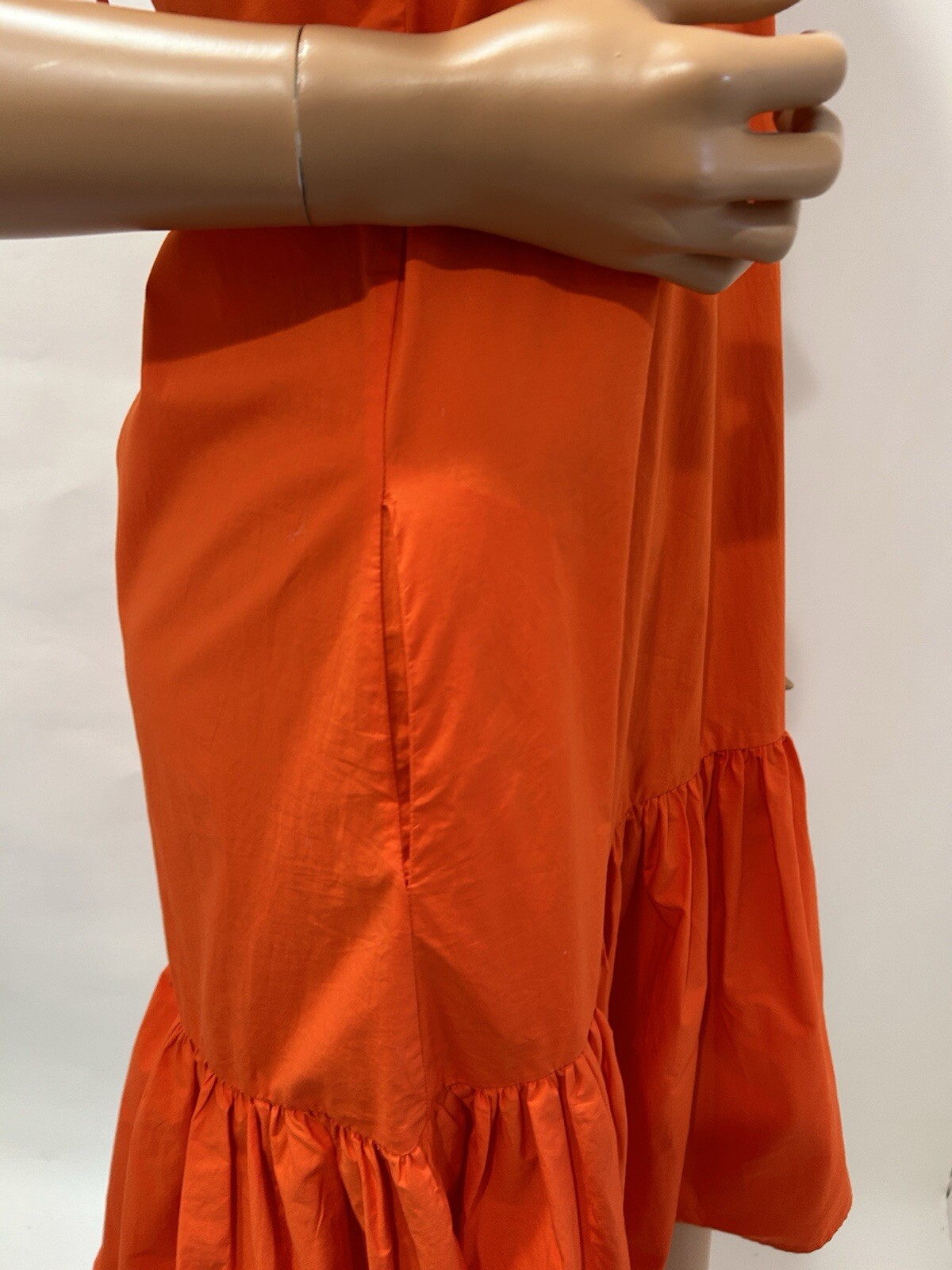 WHIT TWO Flouncy Ruffled Madi Dress size Medium Anthropologie Rich Orange