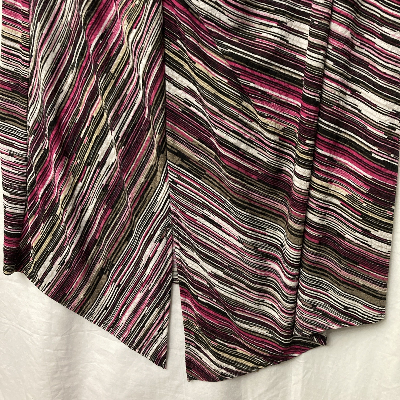 NWT Attitudes by Renee Multicolor Asymmetrical Straight Dress w/Rouching – SZ 2X