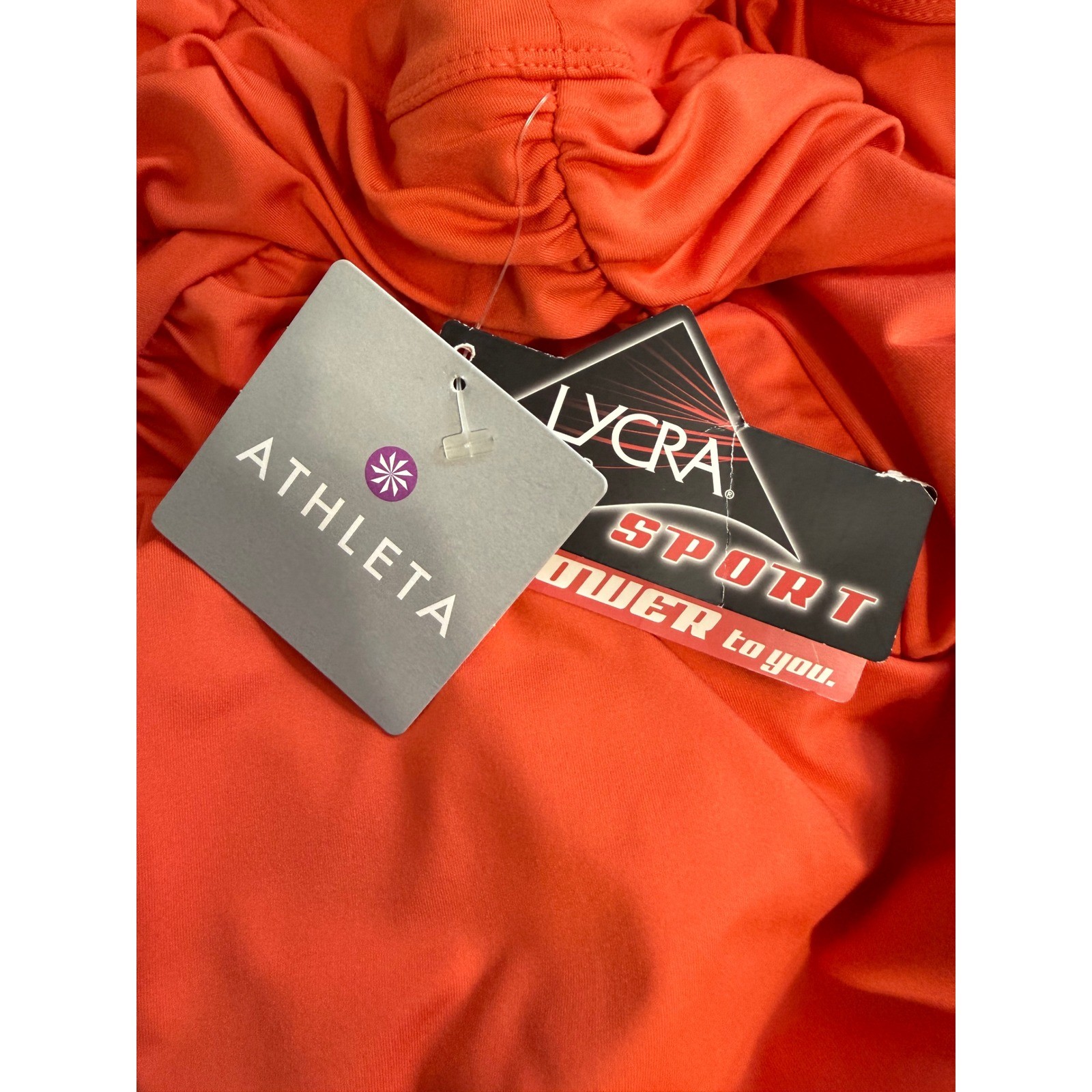 Athleta Orange Ruched Crossover Active Dress Women’s Med Lycra Sport Athleisure
