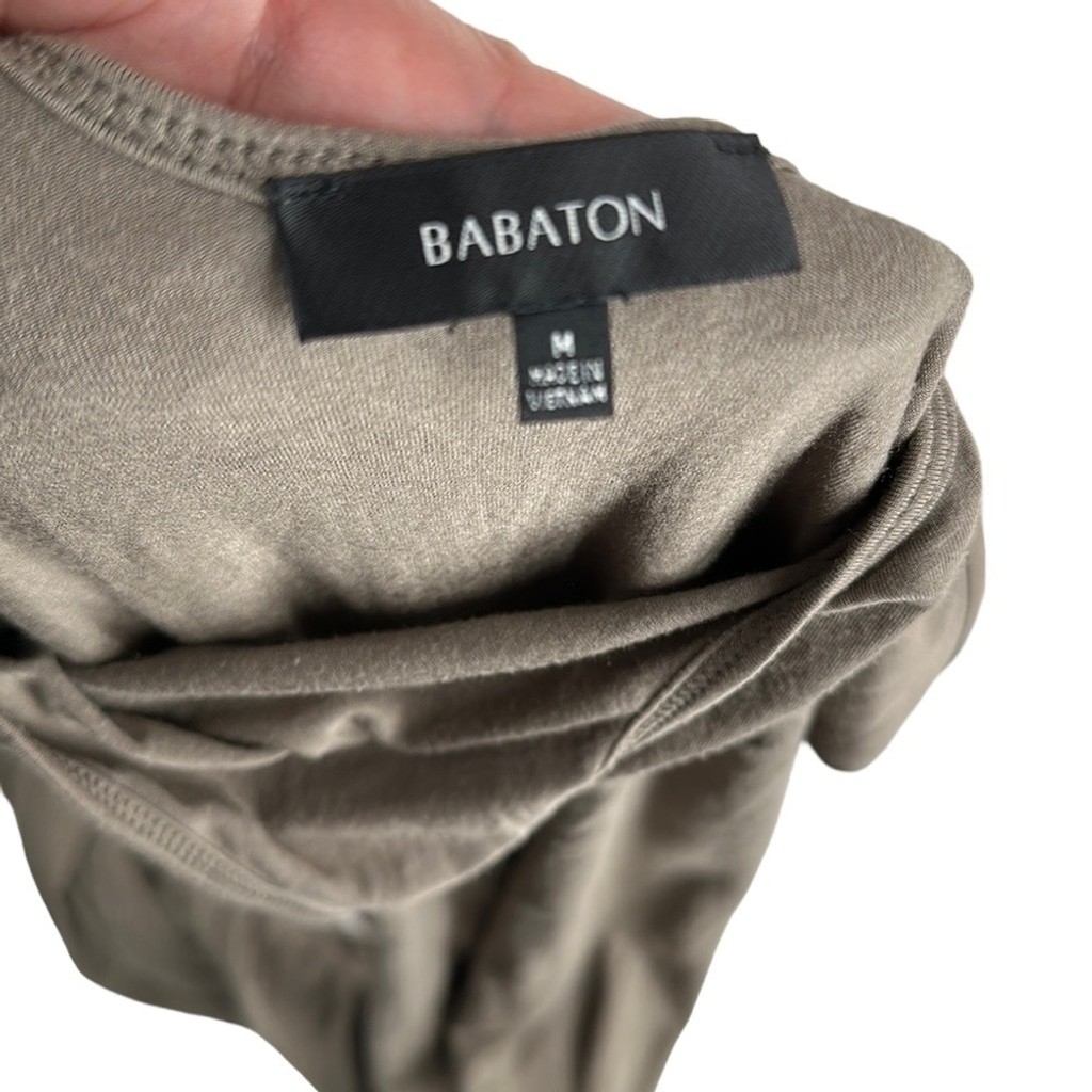 Aritzia Babaton Freddie Tank dress midi khaki green stretch lounge summer sz sm