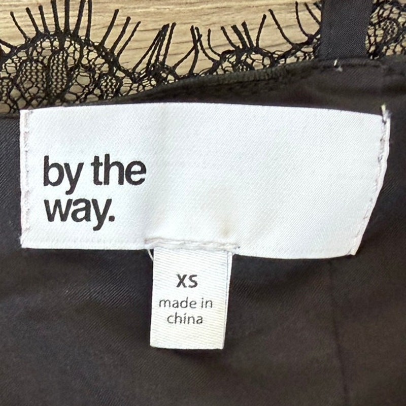 Revolve By the Way Kordilla Mini Dress Lace Trim Faux Leather Size XS Black