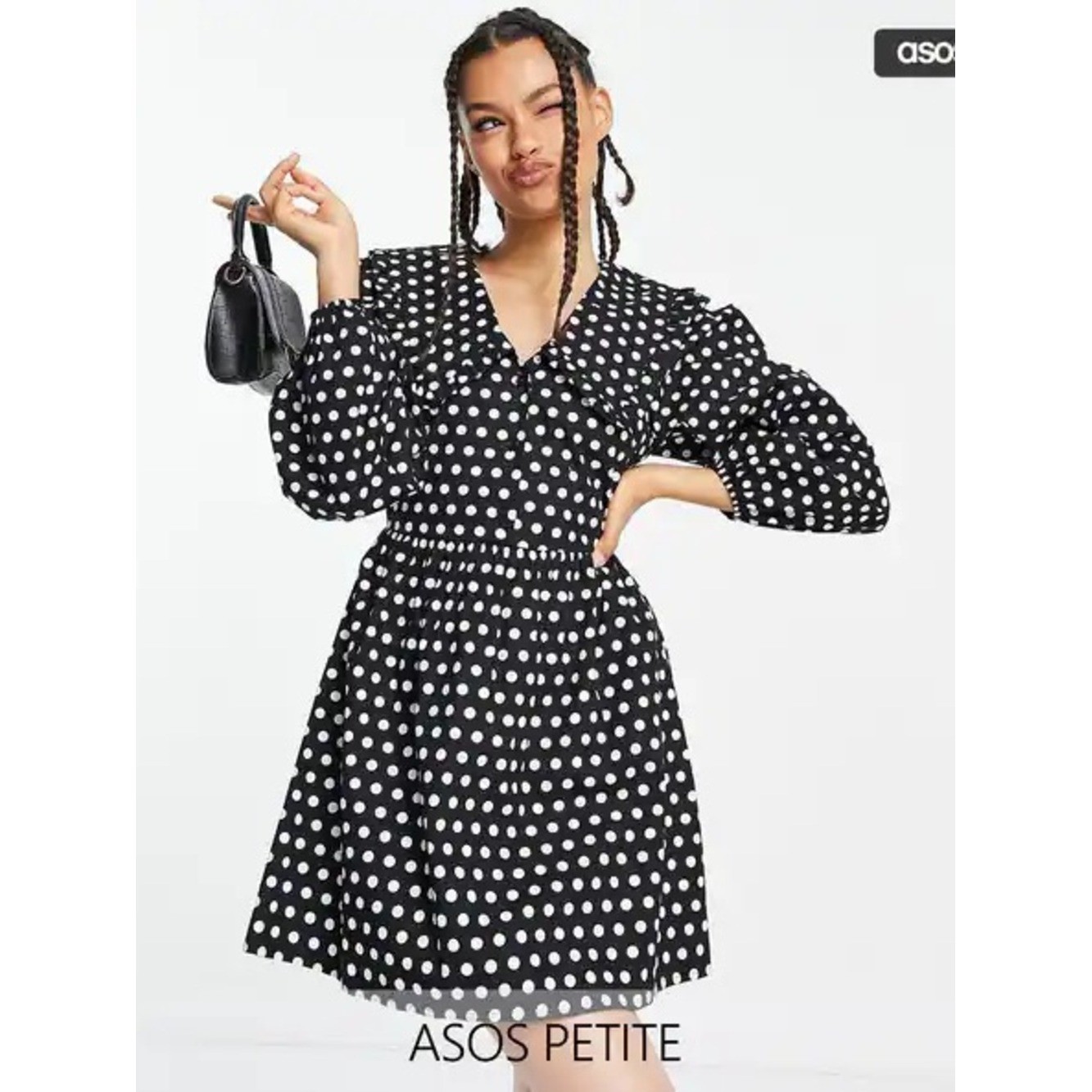 Miss Selfridge Petite Polka Dot Print Mini Dress Sz. 6P NWT