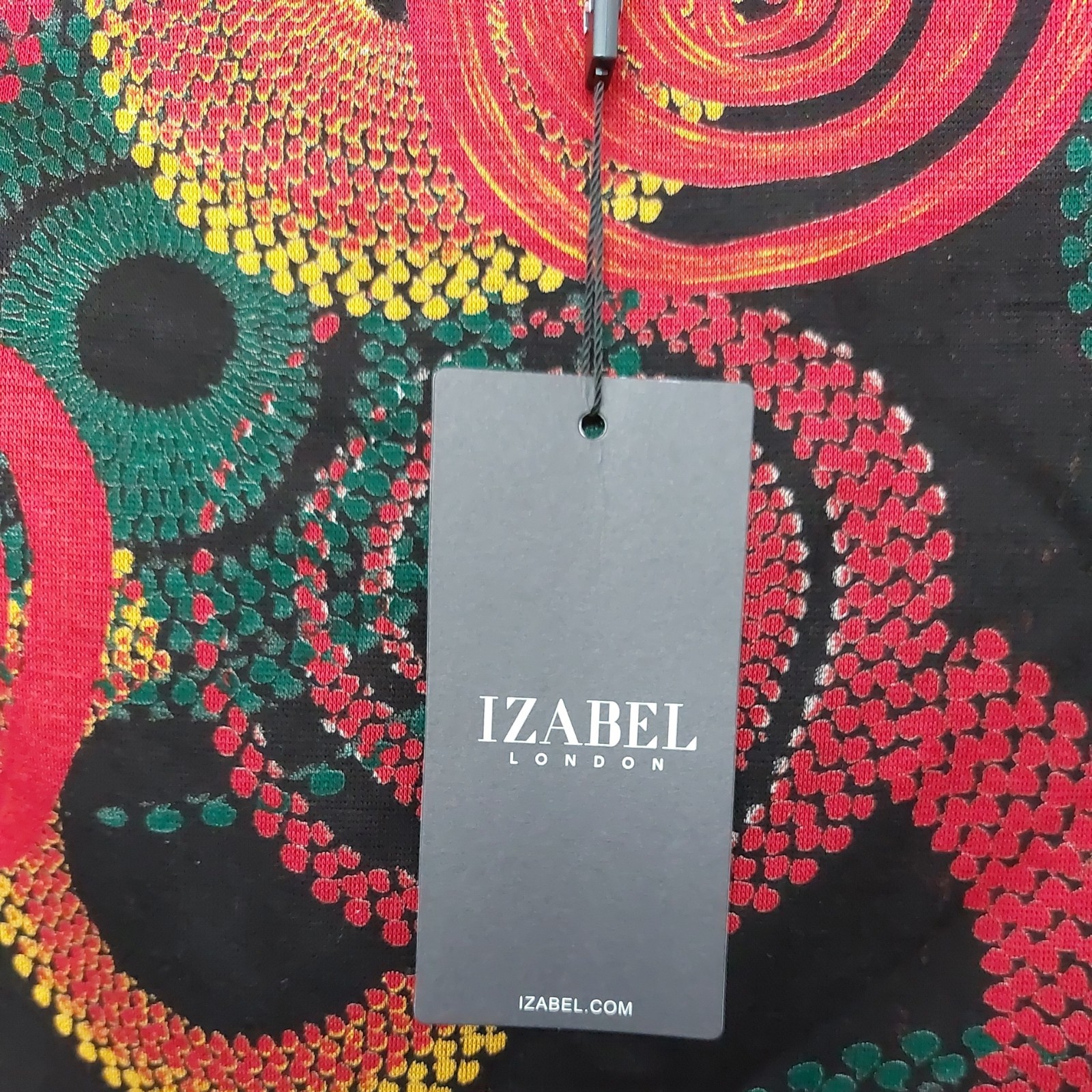 Izabel London Circular Patterns Print 3/4 Sleeve Short Shift Dress UK12 EU40 NEW