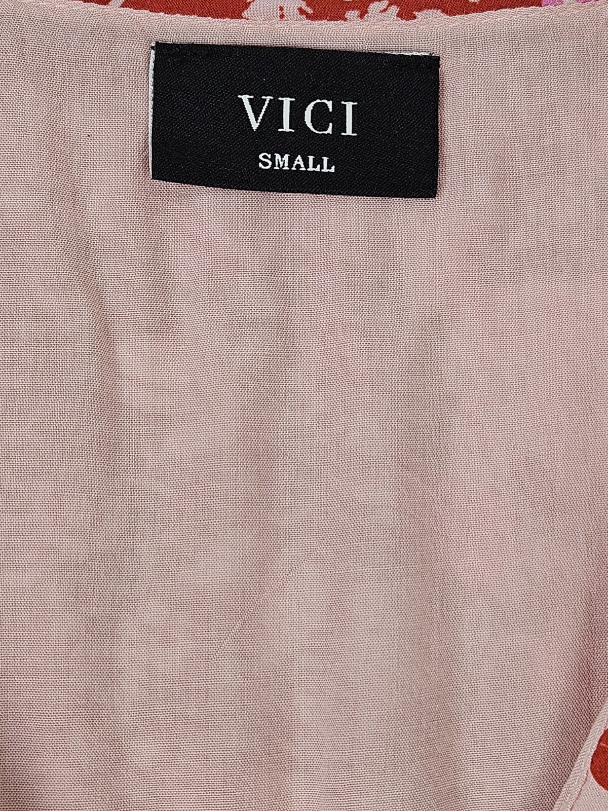 Vici Womens Dress Small Hi Low Maxi Pockets Ruffle Raspberry Floral