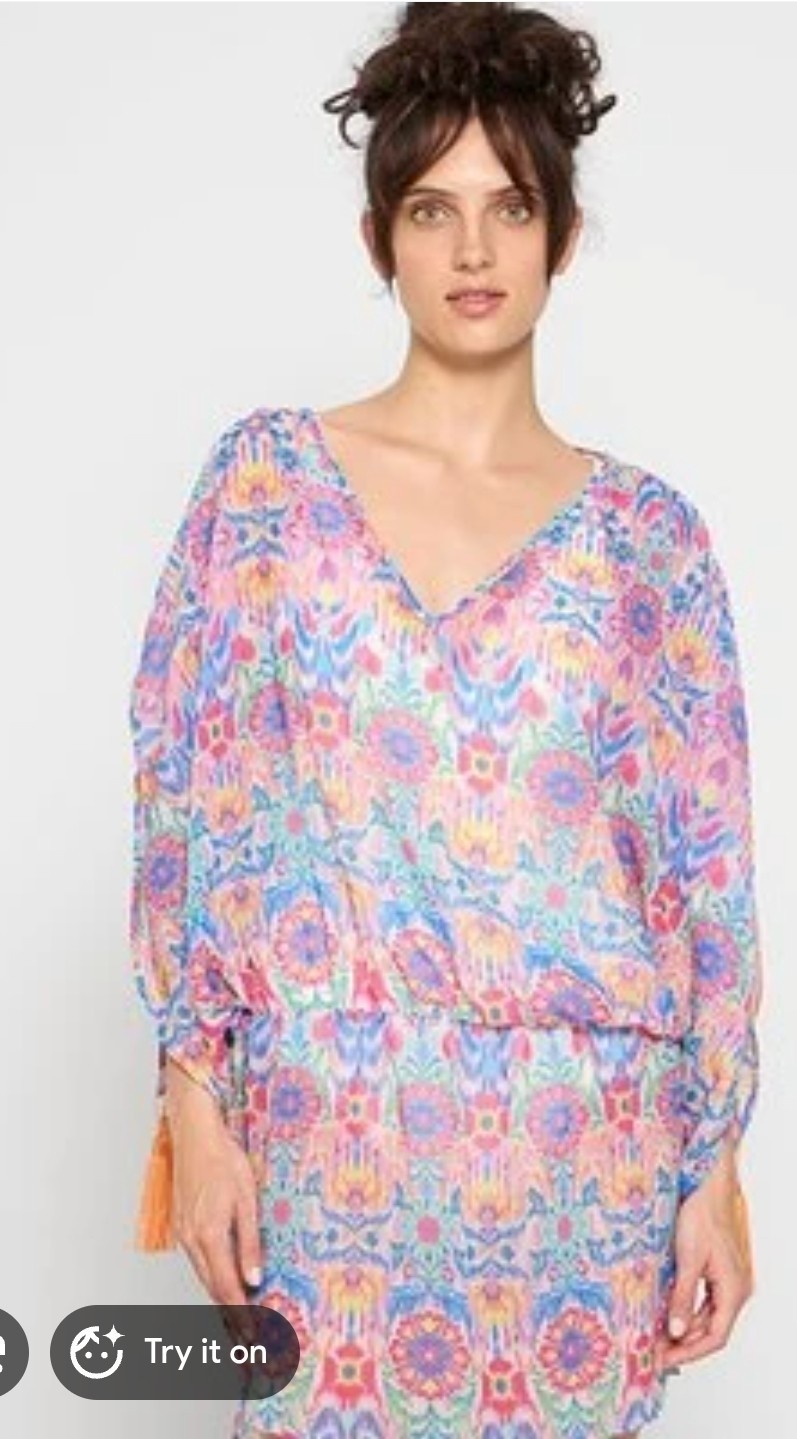 Kurt Geiger London X Matthew Williamson Tunic Swim Coverup Kensington Print XS