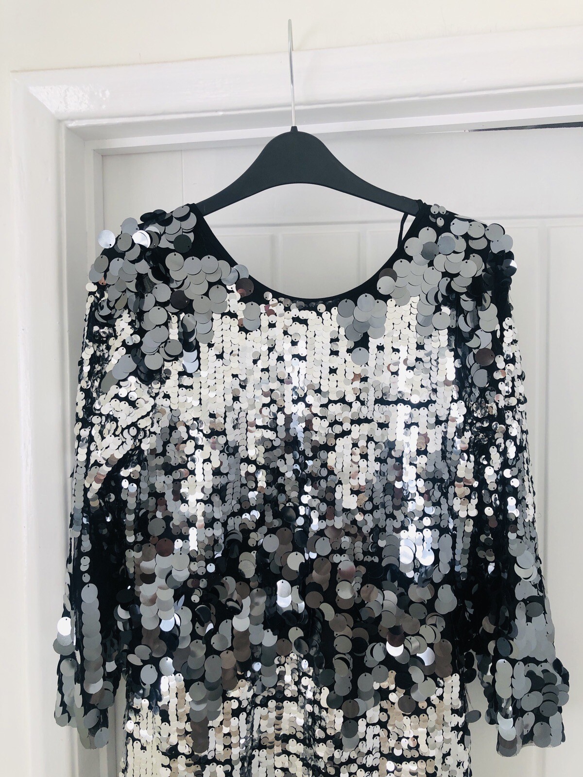 Feather & Bone London Black Silver Sequin dress / Tunic S Uk 8 10