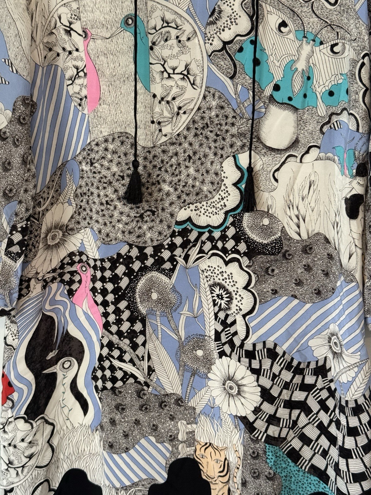 Anthropologie Drawing By Florence Balducci Cleo Silk Dress Abstract Print XS