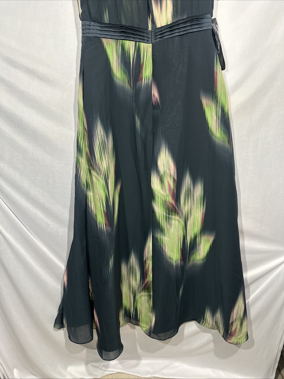 NEW $398 KAY UNGER [ 14 ] Tess Sleeveless A Line Gown in Black Green J1982