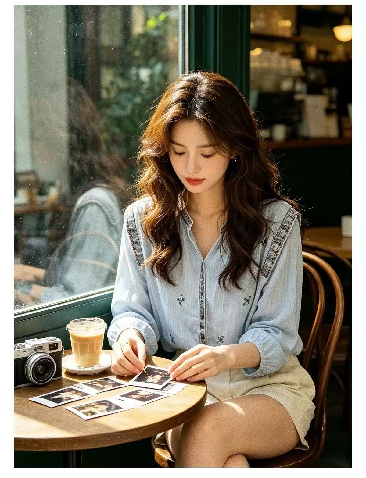 2026 spring/summer bash bohemian lace round neck long sleeved shirt