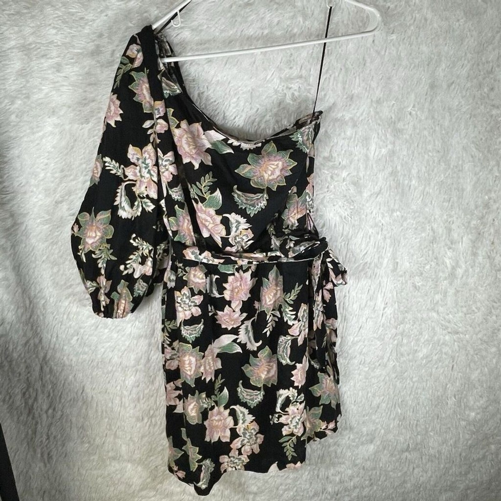 Who What Wear Women’s Linen Rayon One Shoulder Shift Dress with Pockets Size M