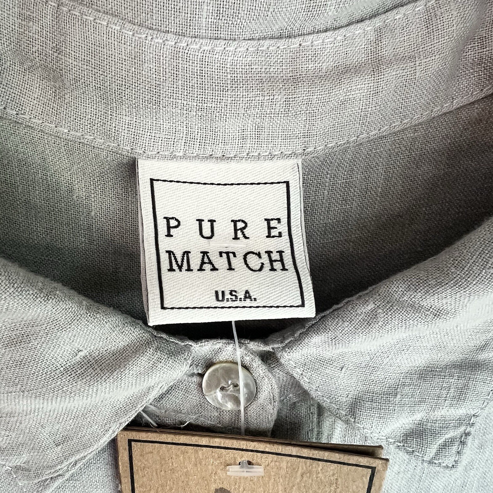 NWT Pure Match Long 1/2 Button Pullover Linen Dress Size Large Lagenlook Gray