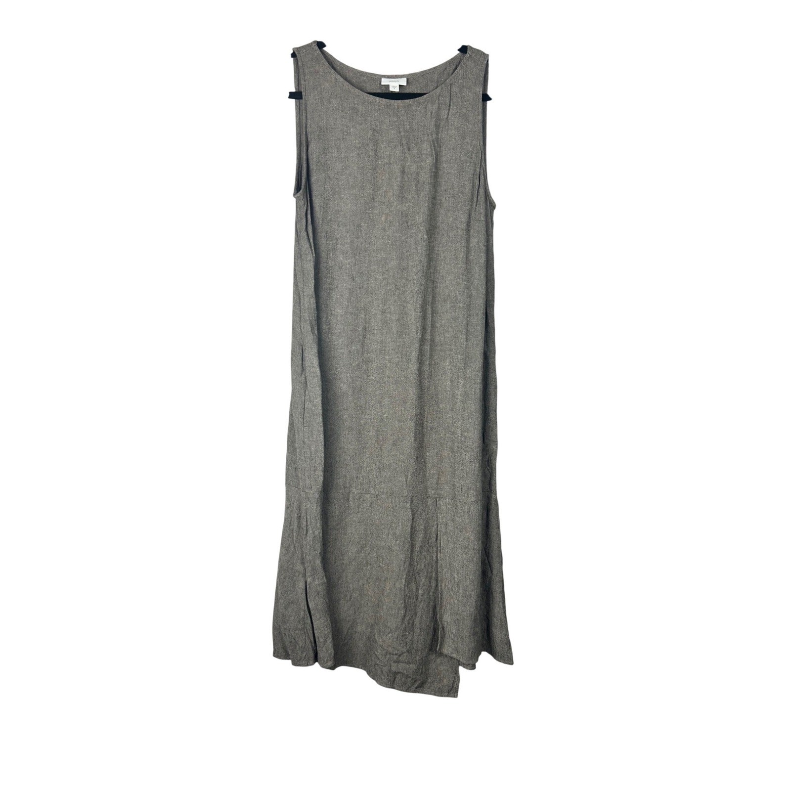 Pure Jill J. Jill Gray Linen Blend Sleeveless Midi Dress with Pockets Size M
