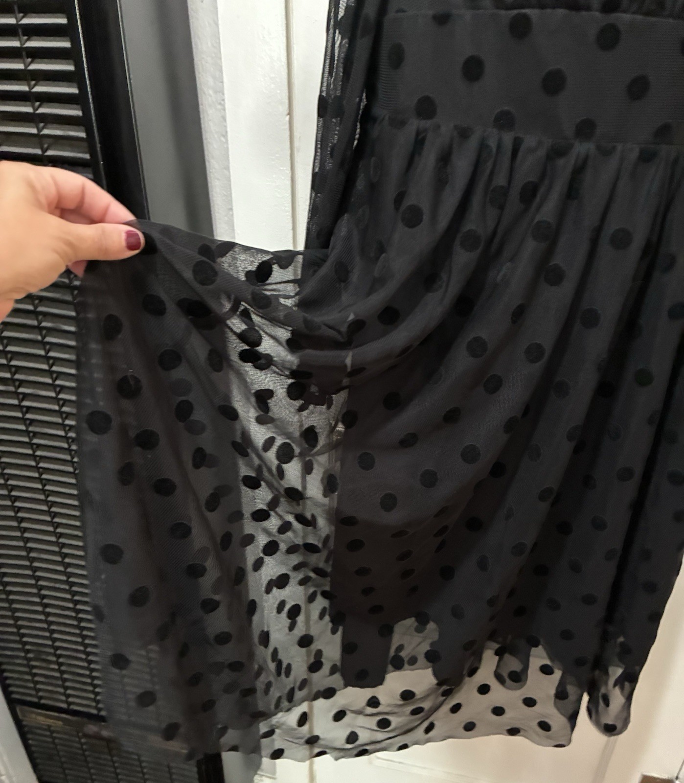 BODEN Black Polka Dot Sheer Mod Retro Dress LBD UK14 US 10 M L