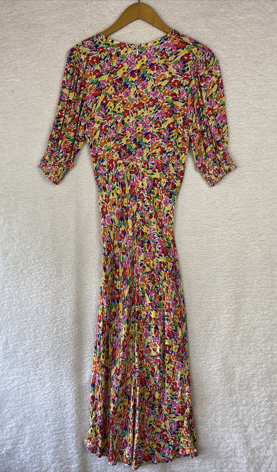 Rixo X Target Dress Women’s 4 Midi Multicolor Empire Floral Puff Sleeve career