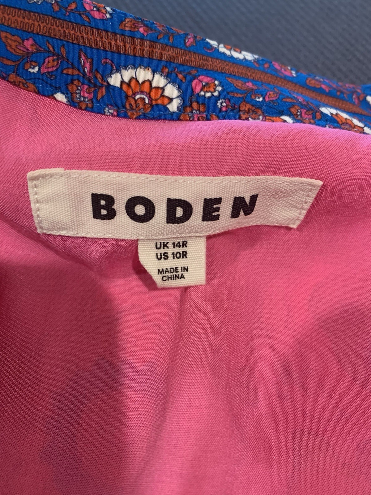 Boden Womens Elsa Midi Tea Dress Boho Pink Floral Size 10R NWOT