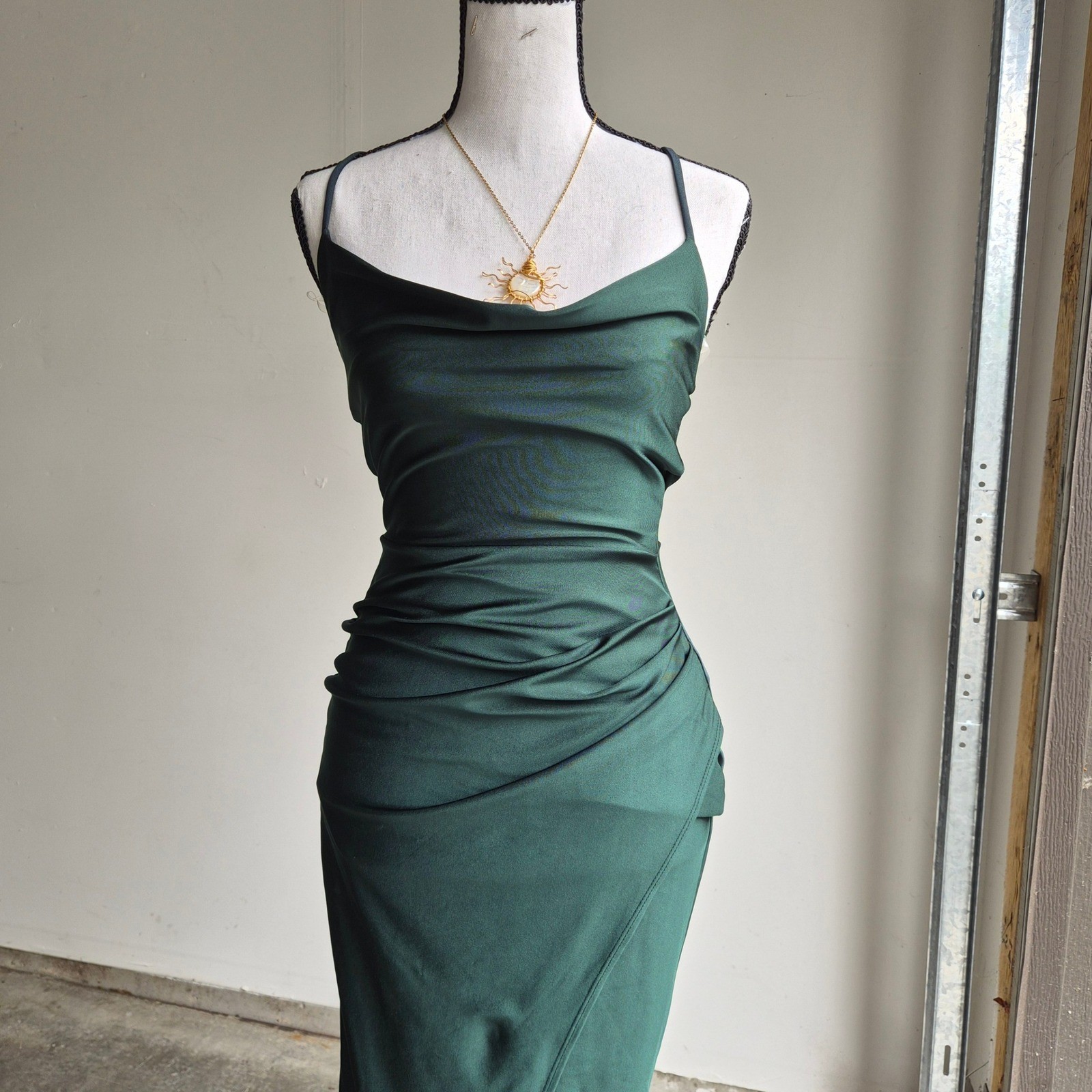 Madrag Cowl Neck Midi Bodycon Dress Womens Small Whimsigoth Prom Cocktail Glam