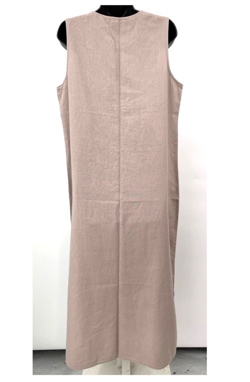 Cynthia Sleeveless Linen Shift Dress Beige/Black Embroidery sz. L/XL NWOT $ 145