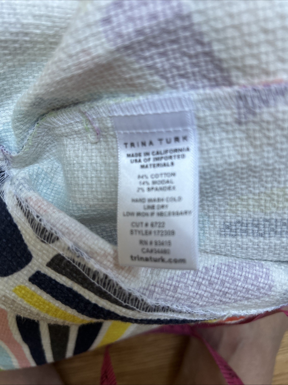 Trina Turk Loma Graphic Shift Sheath Dress Cotton Blend Sz 6