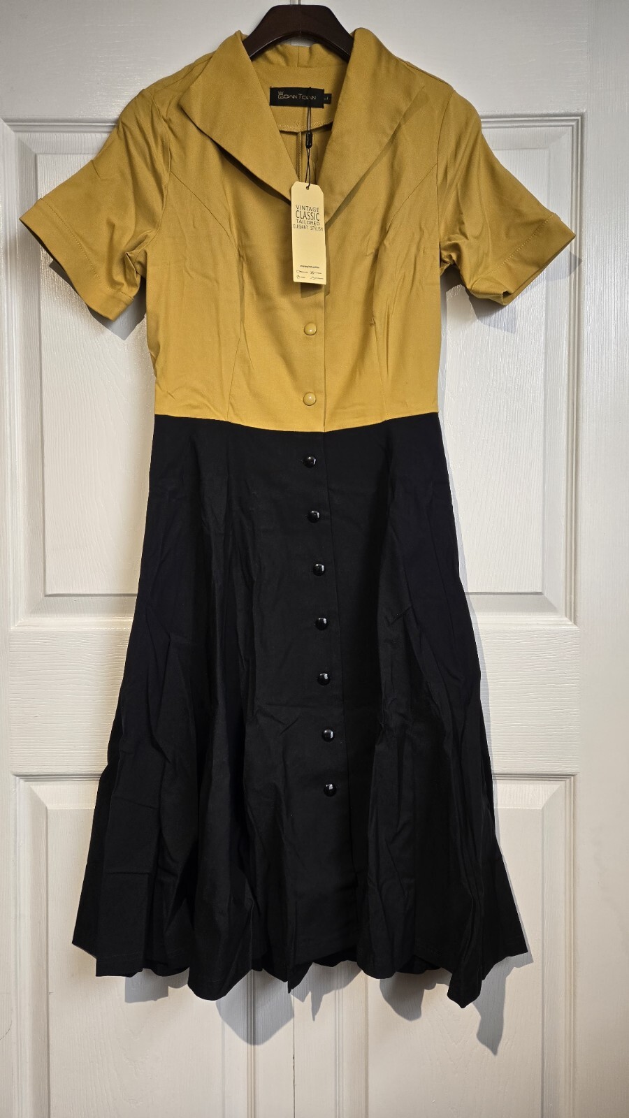 Gown Town Retro Dress 50’s Yellow Swing Dress Large