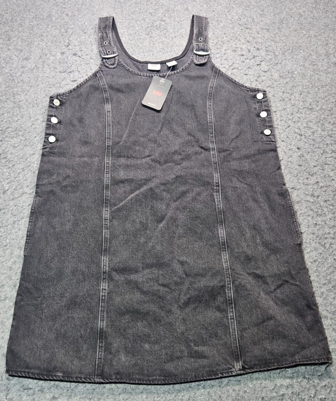 Levi’s black sleeveless overall denim dress women size XXL NWT