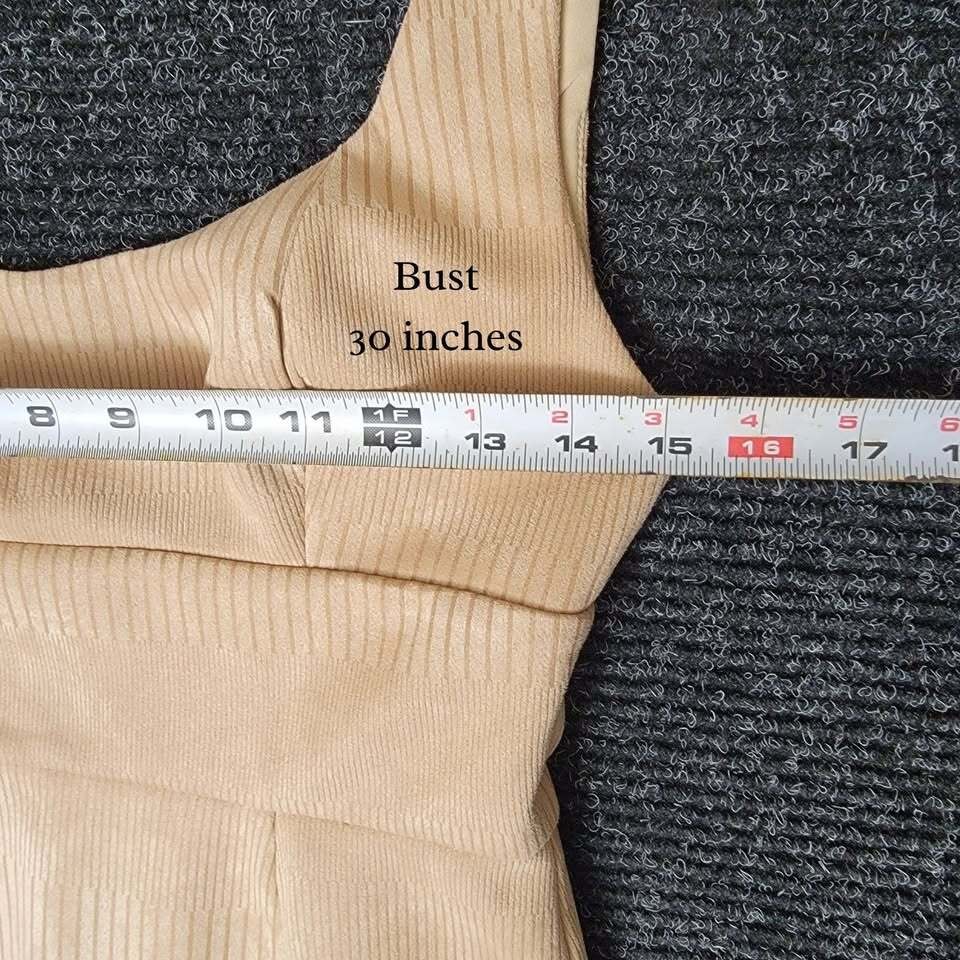 NWT Saints + Secrets Medium Nude Beige Suede Ribbed Bodycon Midi Sheath Dress