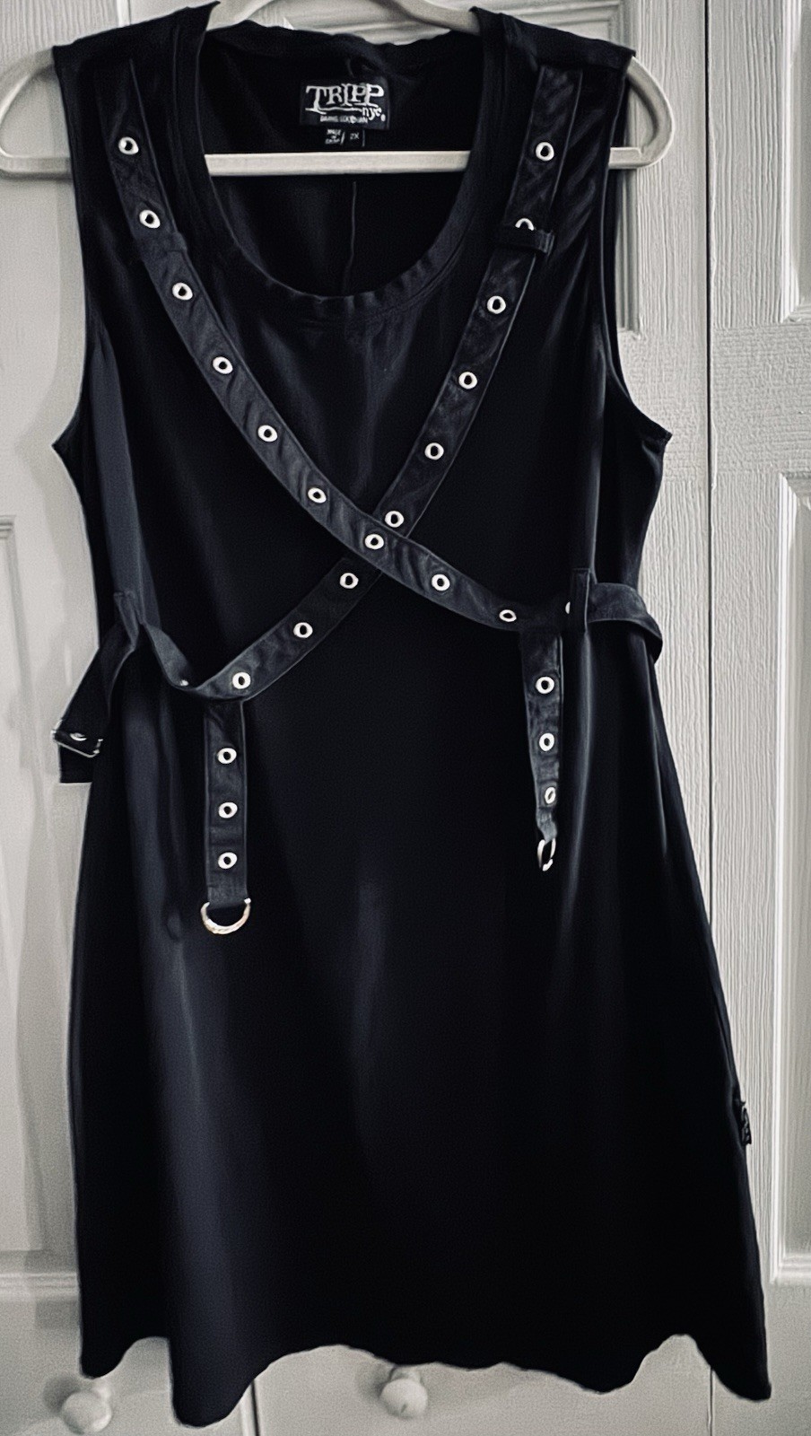 TRIPP NYC Daang Goodman Grommet Goth Stretch Dress CE4010 SZ 2XL Black Rave