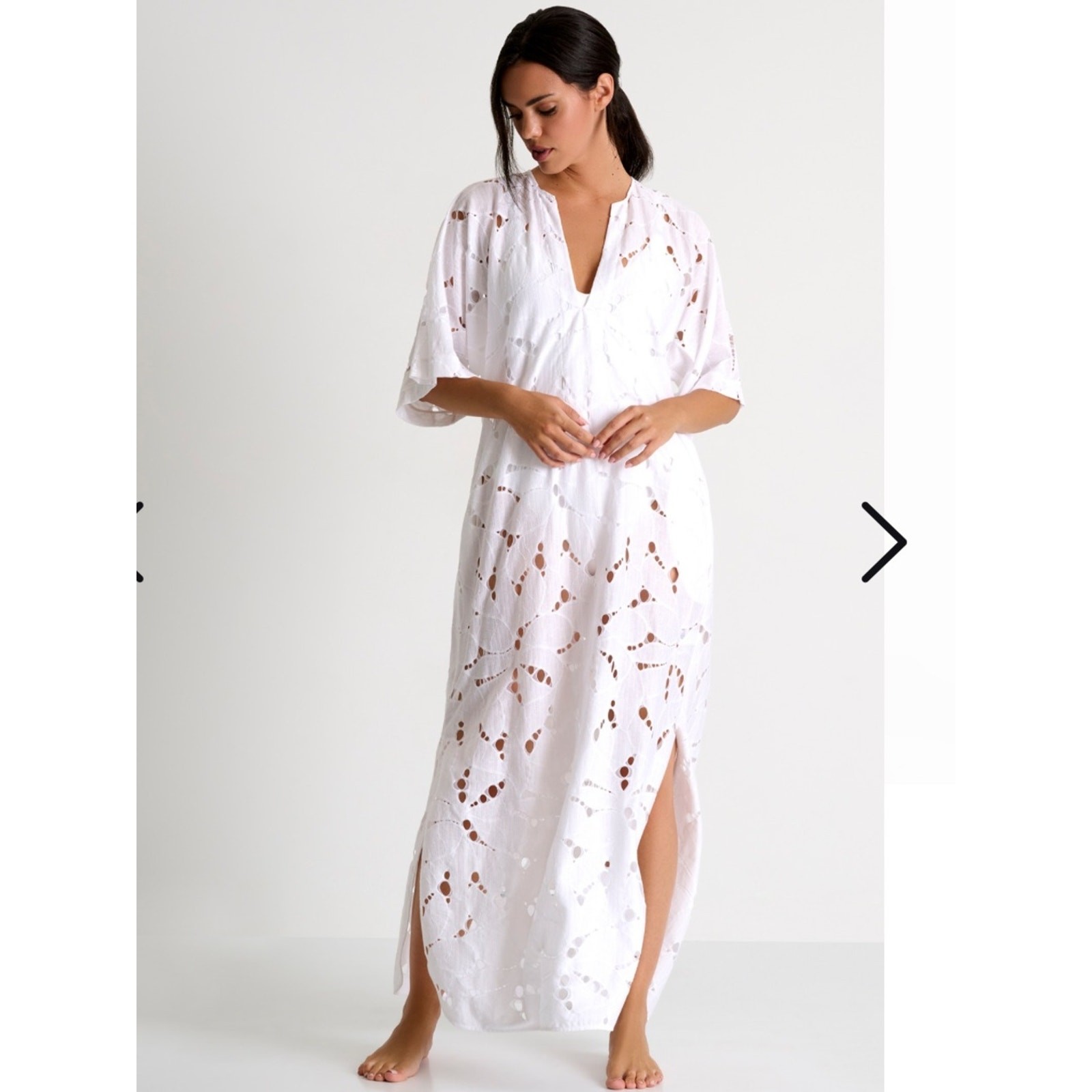 Shan Canada Modern Lace Maxi Dress White size 10 NWT NEW