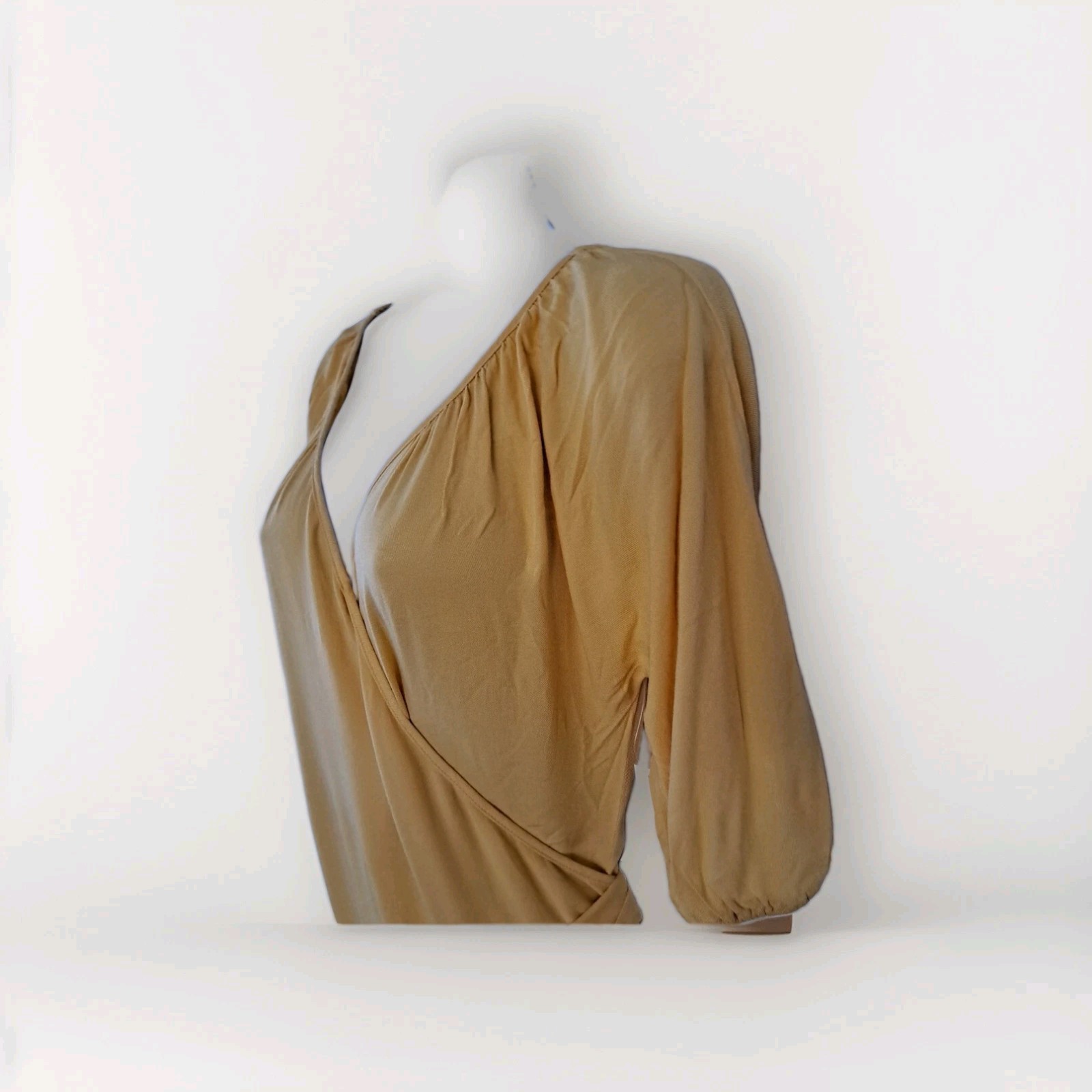 Goodthreads Women’s Mindi Wrap Fluid Twill Dress Light Yellow Size Small