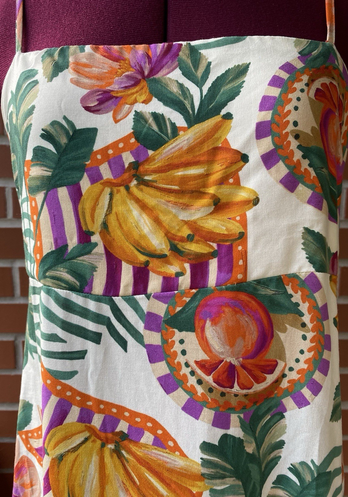 NWT Paper Heart | Anthropologie Floral Fruit Print Maxi Tie Back Dress Size XL