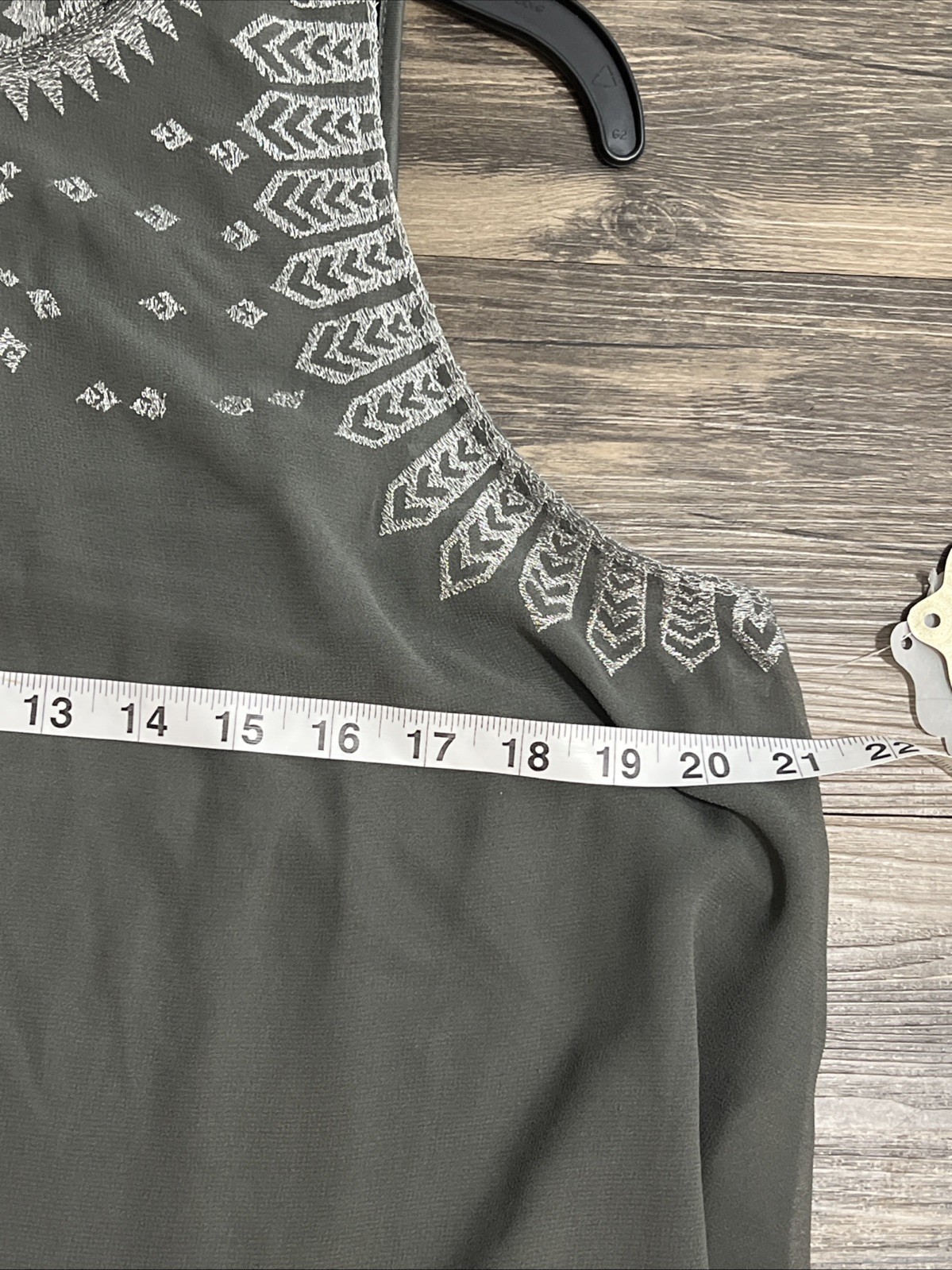 Altar’d State Gray Embroidered Sheer Sleeveless Boho Dress Sz L Castlerock NWT