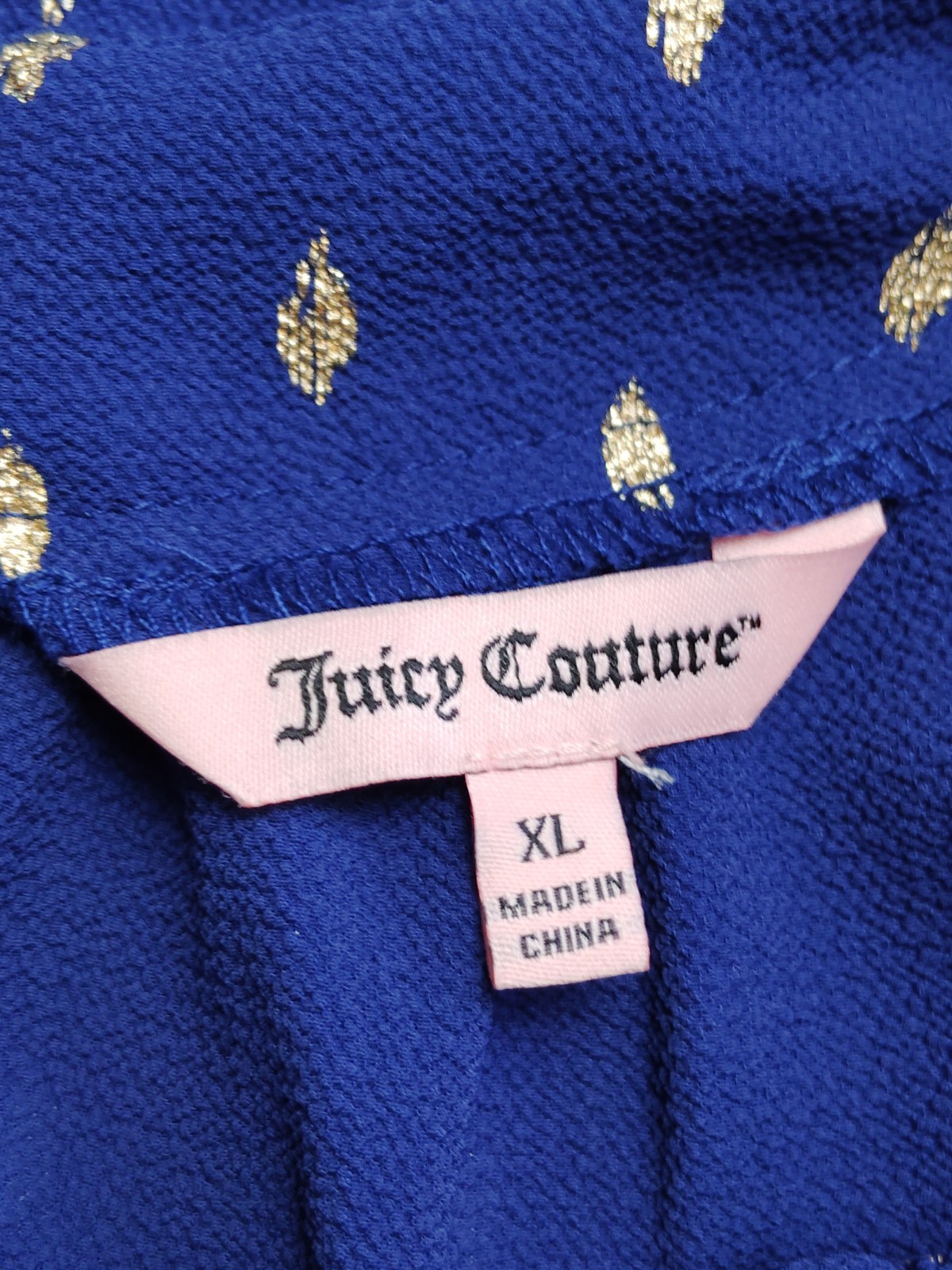 Juicy Couture Navy Blue Gold Metallic Cinched Adjustable Dress ~ Size XL