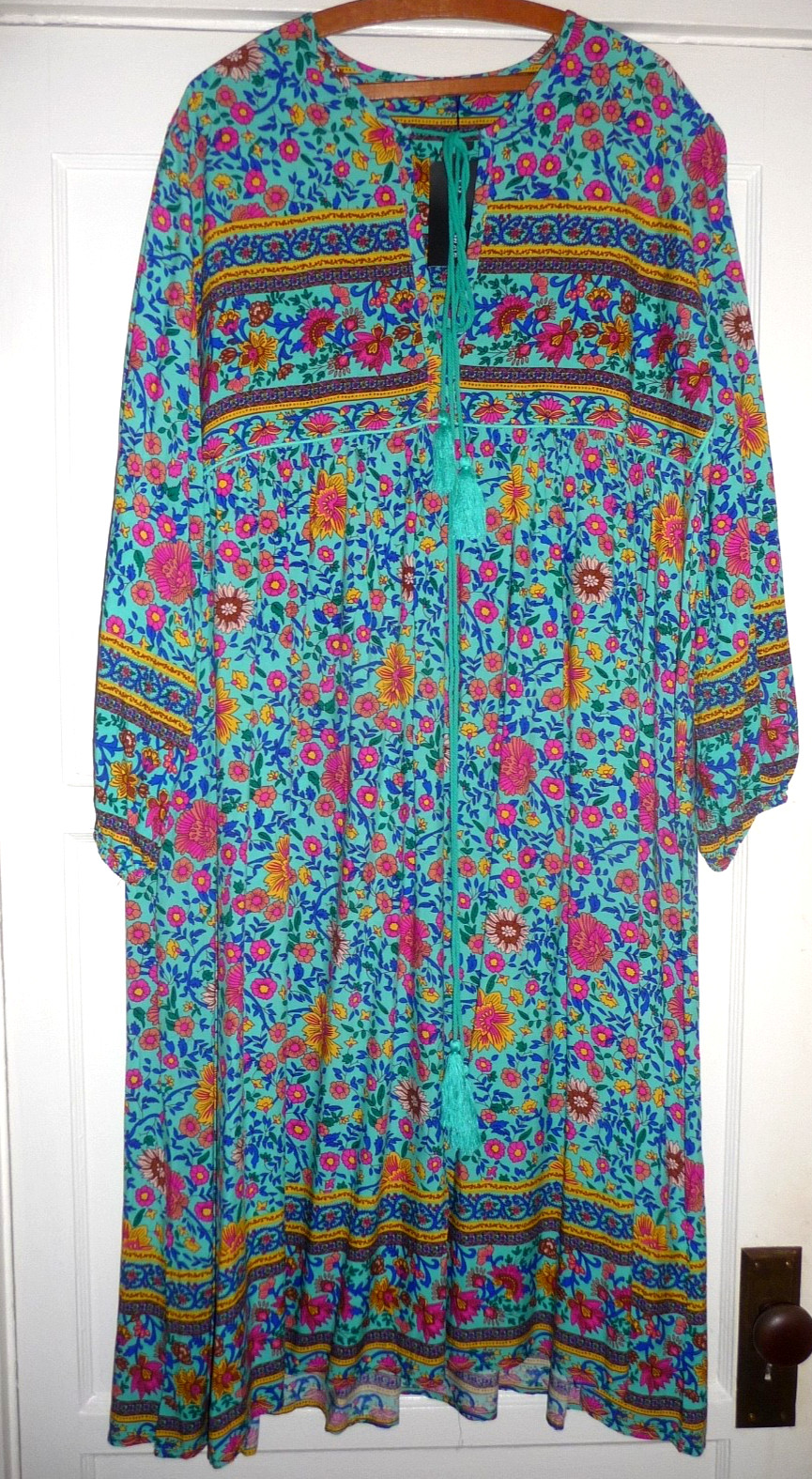 R Vioimos Dress Womens 2XL Multicolor Floral Midi Boho Cottagecore