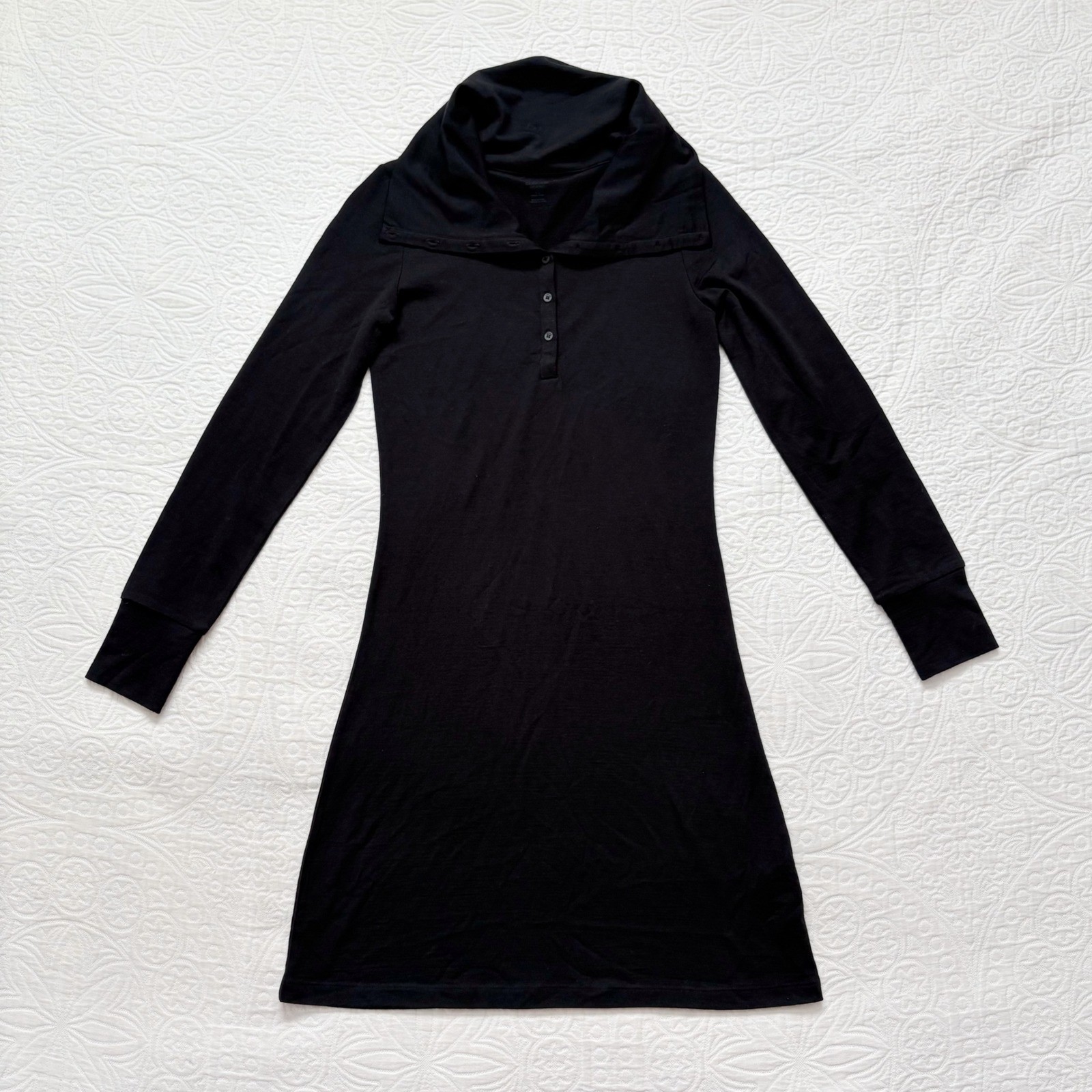 Icebreaker Women’s Merino Wool Ariana Cowl Neck Dress, Black