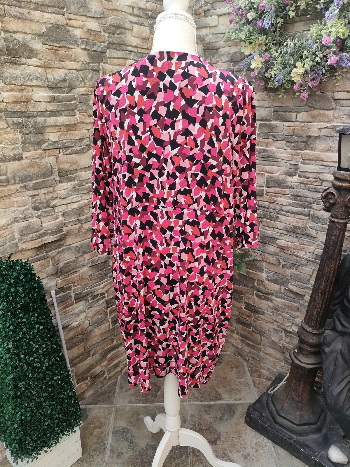 M &S wiggle pencil Dress size 22 mini pink occasion party Plus Size